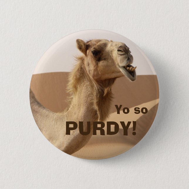 Badge Rond 5 Cm Drôle Camel Purdy Photo (Devant)