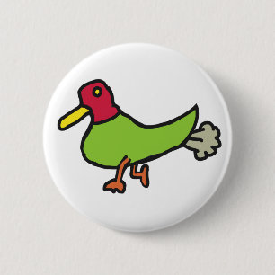 Badge Rond 5 Cm Drôle canard à farce