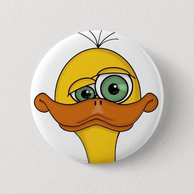 Badge Rond 5 Cm Drôle caricature de canard (Devant)