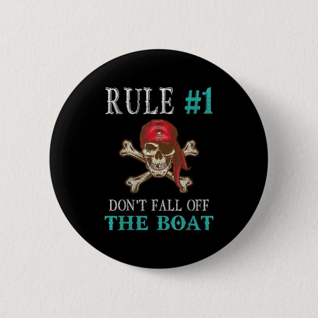 Badge Rond 5 Cm Drôle Citation Pirate Tampa Gasparilla Crossbones  (Devant)