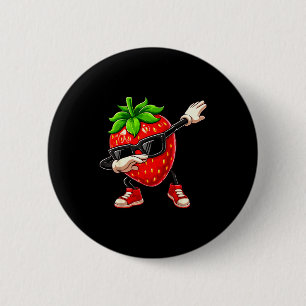Badge Rond 5 Cm Drôle Dabbing Strawberry Été Amateur de Fruits Hom