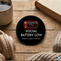 Drôle de batterie sociale faible 1% Barre de charg