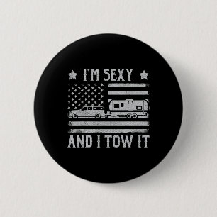 Badge Rond 5 Cm Drôle de camping Rv Im Y et je le remorque I'm Y e