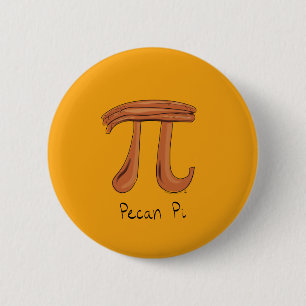 Badge Rond 5 Cm Drôle de Math Pecan Pi Thanksgiving automne