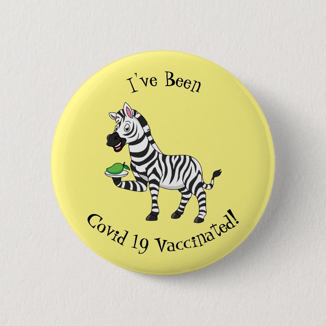 Badge Rond 5 Cm Drôle dessin animé zèbre (Devant)