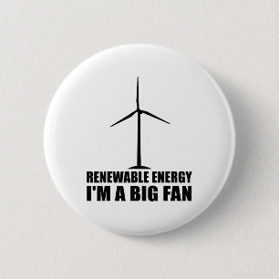 Badge Rond 5 Cm Drôle énergie renouvelable De l'environnement Cool