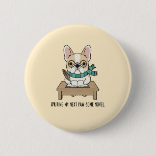 Badge Rond 5 Cm Drôle Français lunettes Illustration de caractère