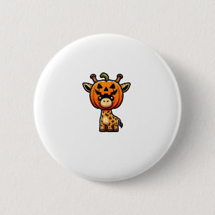 Badge Rond 5 Cm Drôle Halloween Citrouille Giraffe Automne Casque
