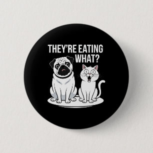 Badge Rond 5 Cm Drôle Ils mangent Les Chiens Ils Mangent Le Ca