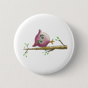 Badge Rond 5 Cm Drôle jolie photo de chouette