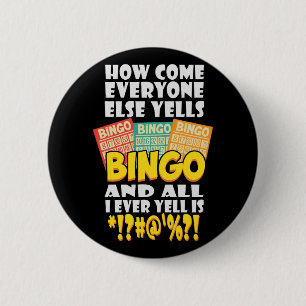 Badge Rond 5 Cm Drôle Joueur de Bingo cadeau