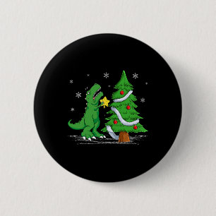 Badge Rond 5 Cm Drôle Lutte Est Vrai Dinosaure T-rex Dino Christm