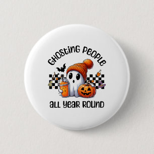 Badge Rond 5 Cm Drôle mignon Déplaisant Fantôme Halloween Graphism