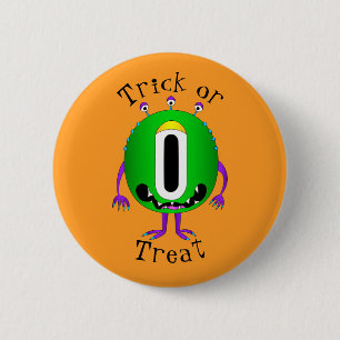 Badge Rond 5 Cm Drôle, Monstre de Dessin Animé, Halloween "Des fri