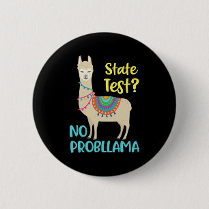 Badge Rond 5 Cm Drôle Motivational State Test Day pour les étudian