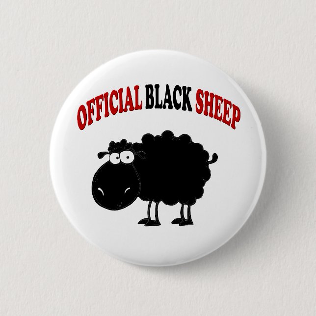 Badge Rond 5 Cm Drôle mouton noir (Devant)