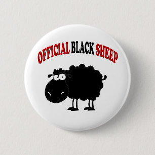 Badge Rond 5 Cm Drôle mouton noir