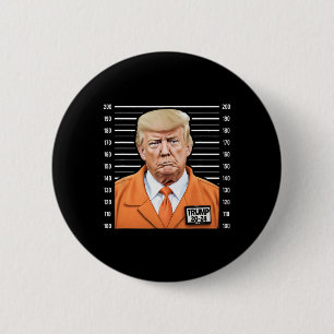 Badge Rond 5 Cm Drôle Mugshot du prisonnier Trump 2024