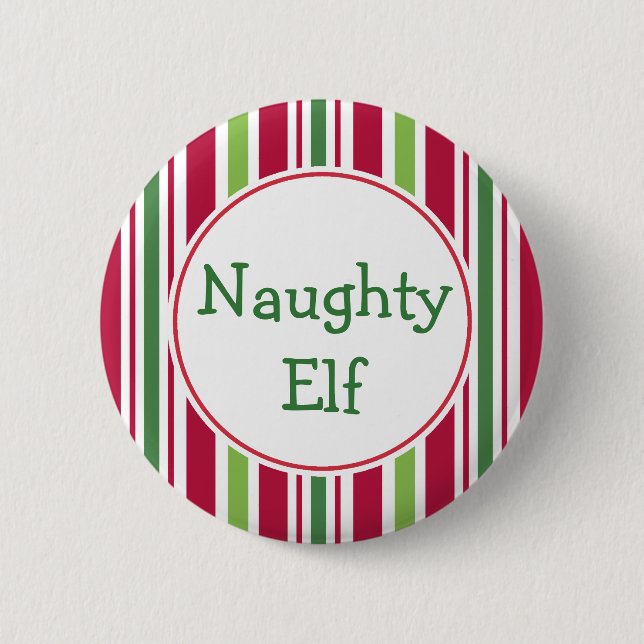 Badge Rond 5 Cm Drôle Naughty Elf Noël Party Button Pin (Devant)
