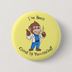 Badge Rond 5 Cm Drôle orangoutan dessinateur docteur