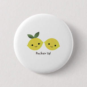 Badge Rond 5 Cm Drôle Pucker Up Lemons
