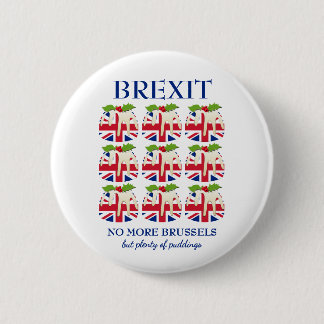 Badge Rond 5 Cm Drôle | Pudding de Noël | UNION JACK | BREXIT