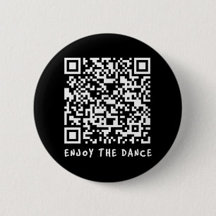 Badge Rond 5 Cm Drôle Qr Trump Danser Code interactif _1