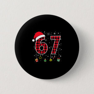 Badge Rond 5 Cm Drôle Six Sept 6 7 Mème 67 Noël Carreaux Rouges Xm