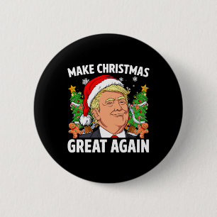 Badge Rond 5 Cm Drôle Trump 2024 Faire Noël Grande Encore Hommes W