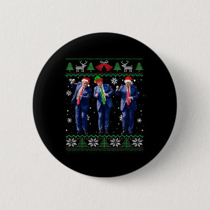Badge Rond 5 Cm Drôle Trump Dance Xmas Président 47 États-Unis Noë