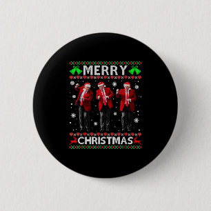 Badge Rond 5 Cm Drôle Trump Danse Joyeux Noël Moins moche Noël Swe