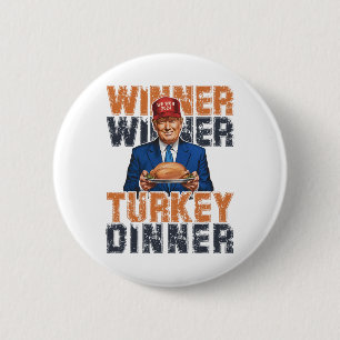 Badge Rond 5 Cm Drôle Trump Winner Dîner Turquie Thanksgivi