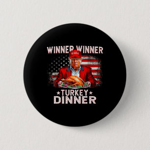 Badge Rond 5 Cm Drôle Trump Winner Dîner Turquie Thanksgivi