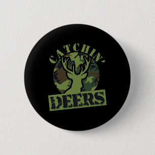 Badge Rond 5 Cm Drôles de cerfs pris 