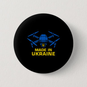Badge Rond 5 Cm Drone Ukraine Patriotique Amoureux Ukrainiens Fpv