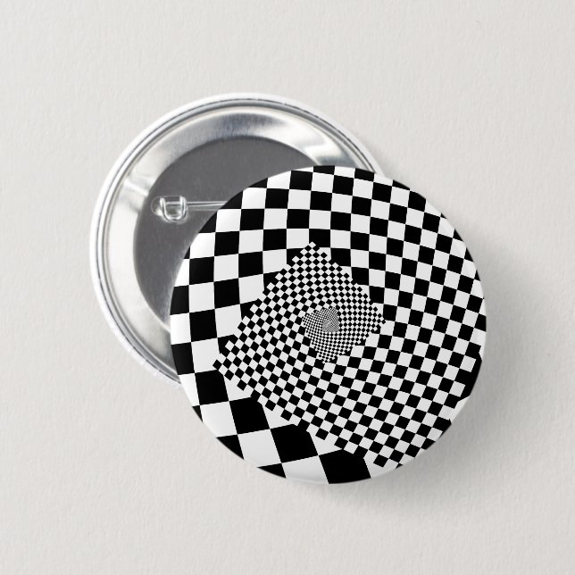 Badge Rond 5 Cm Droste À damiers Spiral (Devant & derrière)