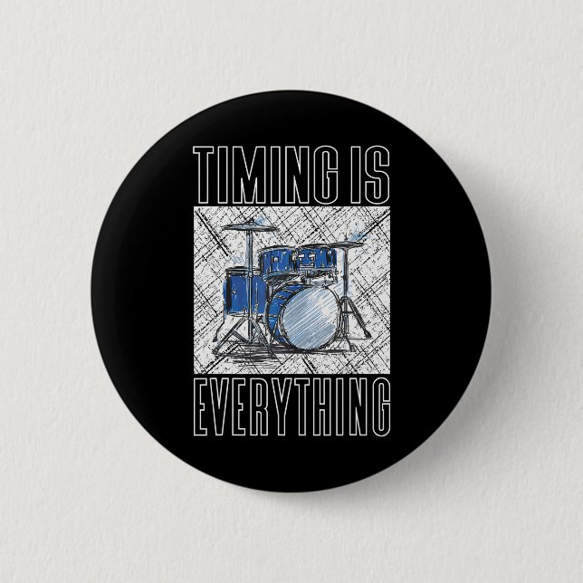 Badge Rond 5 Cm Drummer Drumming Drumming tambours Percussionniste (Devant)