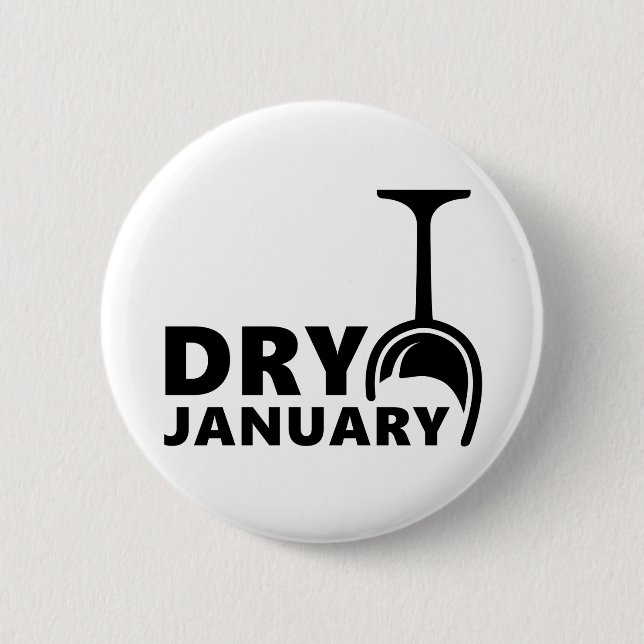 Badge Rond 5 Cm Dry january, pas d'alcool pendant un mois (Devant)