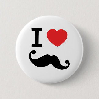 Badge Rond 5 Cm Du coeur I moustache twirly