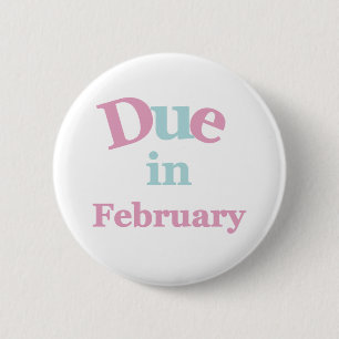 Badge Rond 5 Cm Dû rose en février