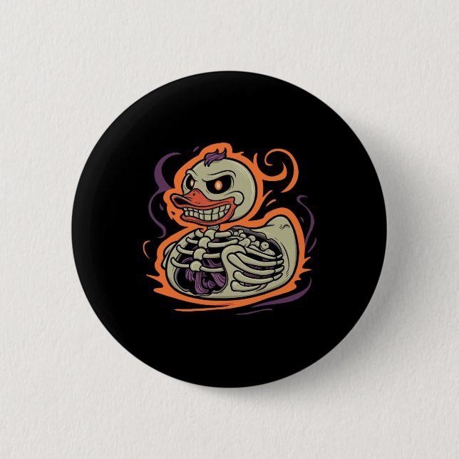 Badge Rond 5 Cm Duck Skeleton Rubber Duckie Costume Party (Devant)