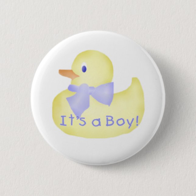 Badge Rond 5 Cm Duckie c'est un garçon (Devant)