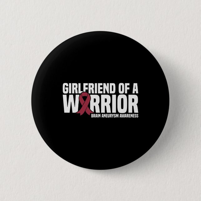 Badge Rond 5 Cm D'Un Cerveau Guerrier Sensibilisation À L'Aneurysm (Devant)