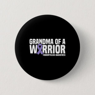 Badge Rond 5 Cm D'Une Fibromyalgie Guerrière