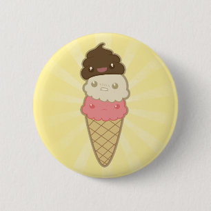 Badge Rond 5 Cm Dunette sur la crème glacée