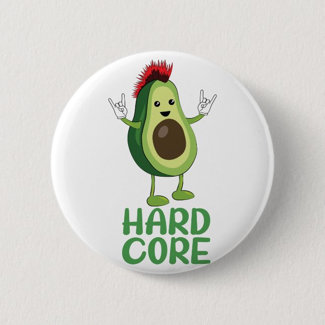 Badge Rond 5 Cm Dur coeur Avocado Funny (Devant)