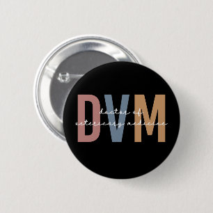 Badge Rond 5 Cm DVM Docteur en médecine vétérinaire Cadeaux