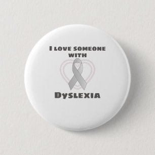 Badge Rond 5 Cm Dyslexie Sensibilisation J'Aime Quelqu'Un Avec Dys