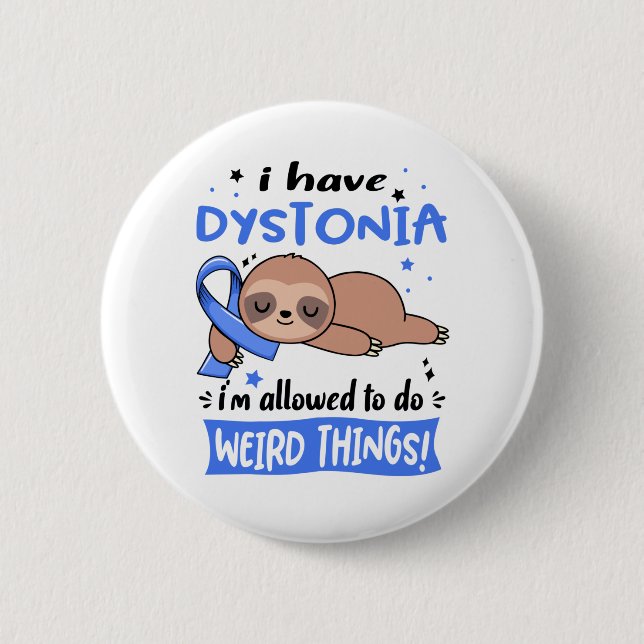 Badge Rond 5 Cm Dystonia Sensibilisation Mois Ribbon Cadeaux (Devant)