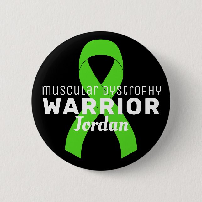 Badge Rond 5 Cm Dystrophie musculaire Ruban noir Bouton noir (Devant)